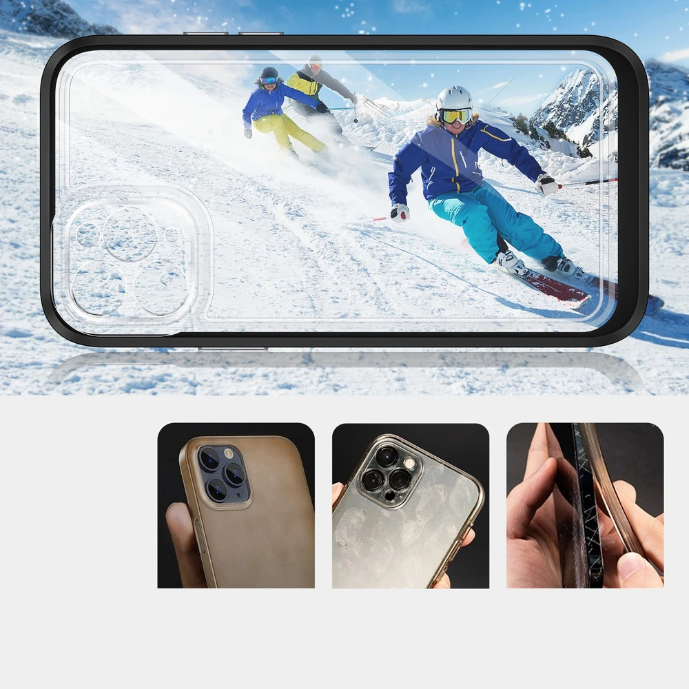 Hurtel Clear dėklas skirtas iPhone 11 Pro Max, juodas