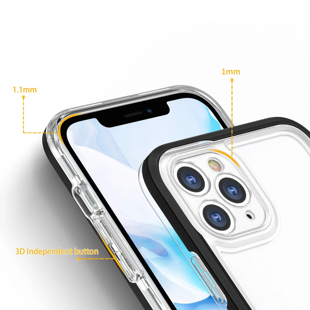 Hurtel Clear dėklas skirtas iPhone 11 Pro Max, juodas