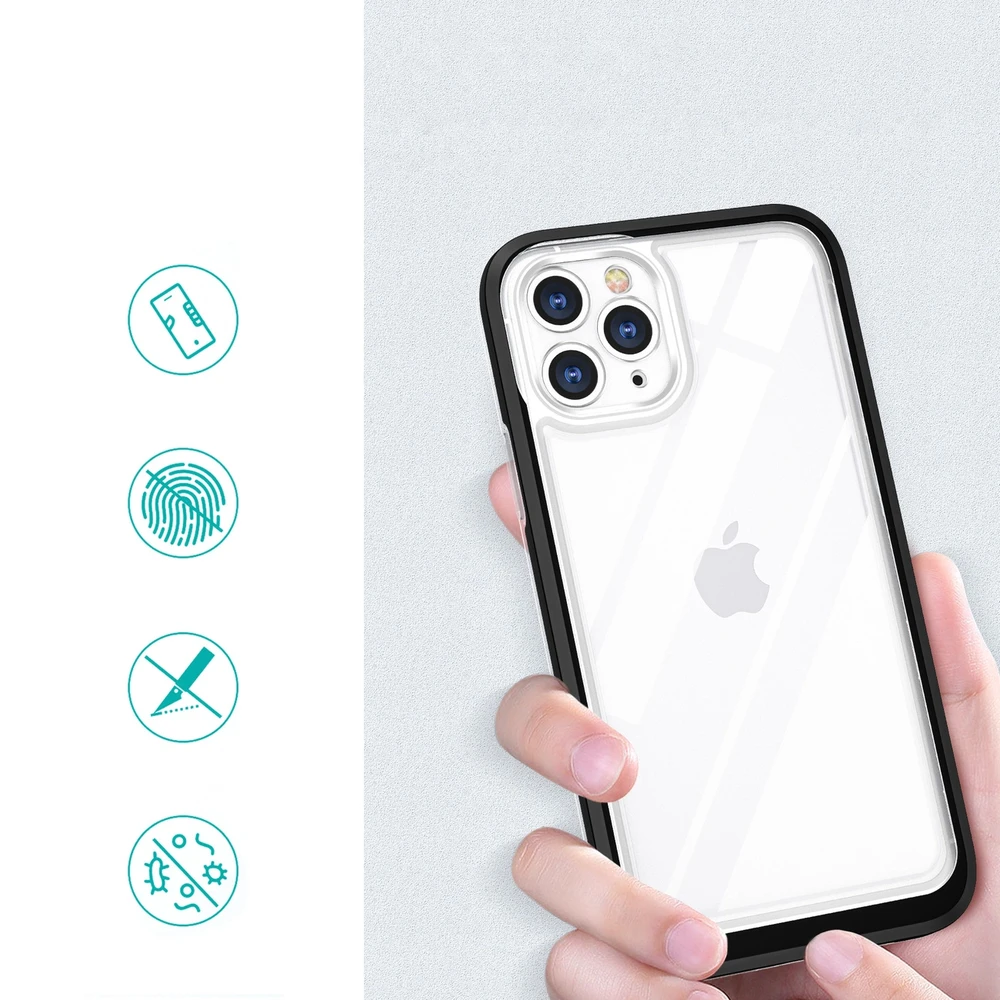 Hurtel Clear dėklas skirtas iPhone 11 Pro Max, juodas