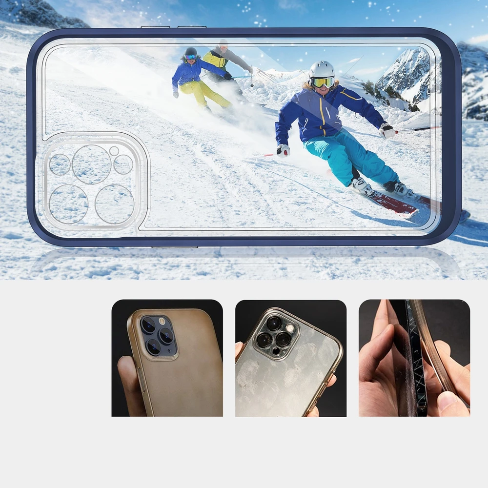 Hurtel Clear dėklas skirtas iPhone 12 Pro, mėlynas