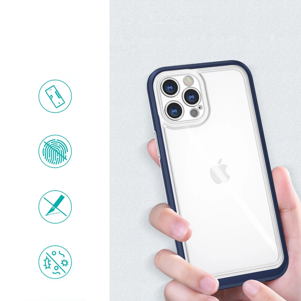 Hurtel Clear dėklas skirtas iPhone 12 Pro, mėlynas