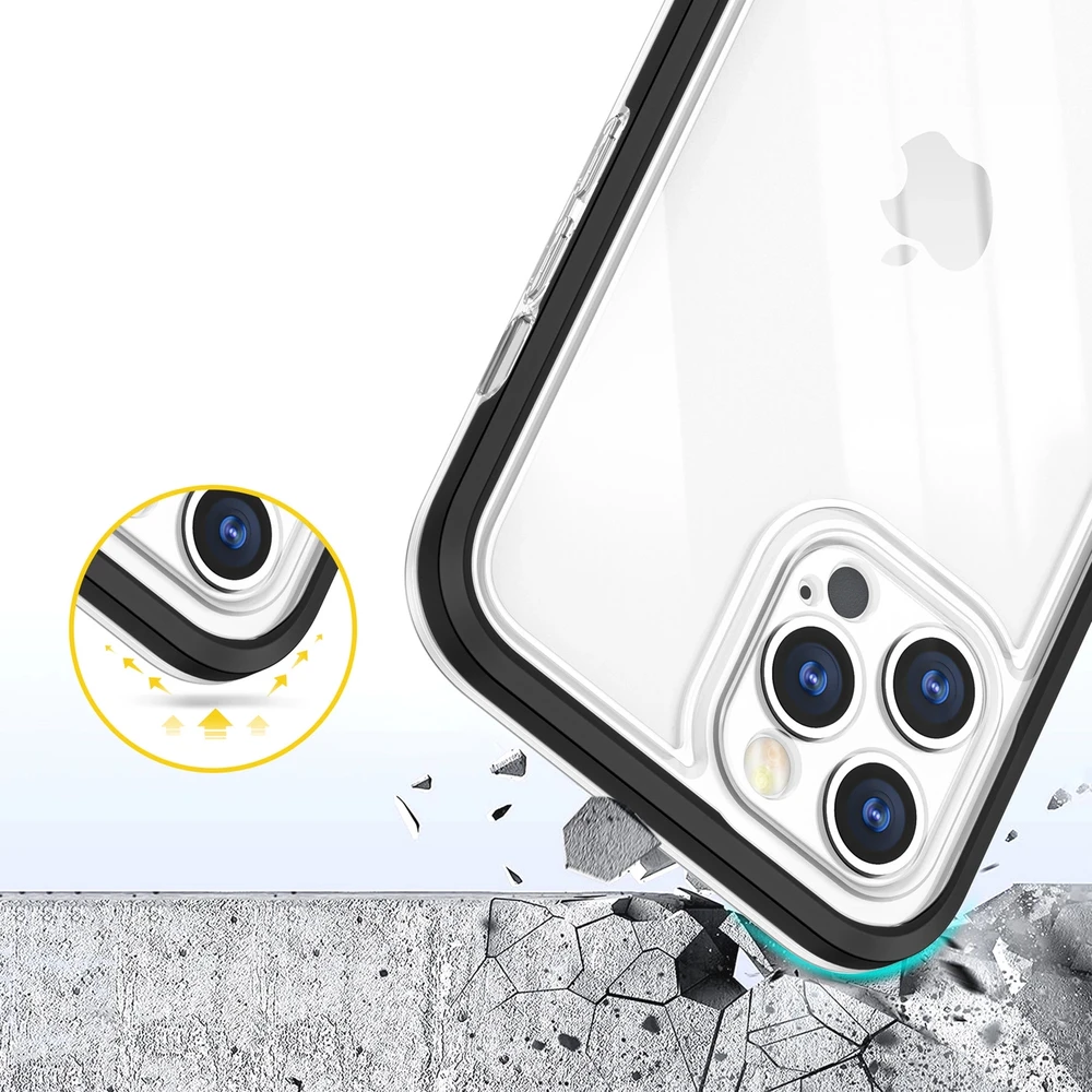 Hurtel Clear dėklas skirtas iPhone 12 Pro, juodas