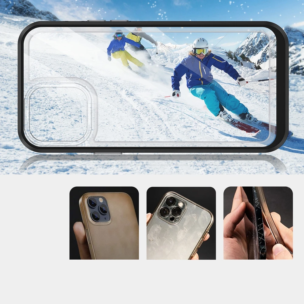 Hurtel Clear dėklas skirtas iPhone 13 Pro, juodas