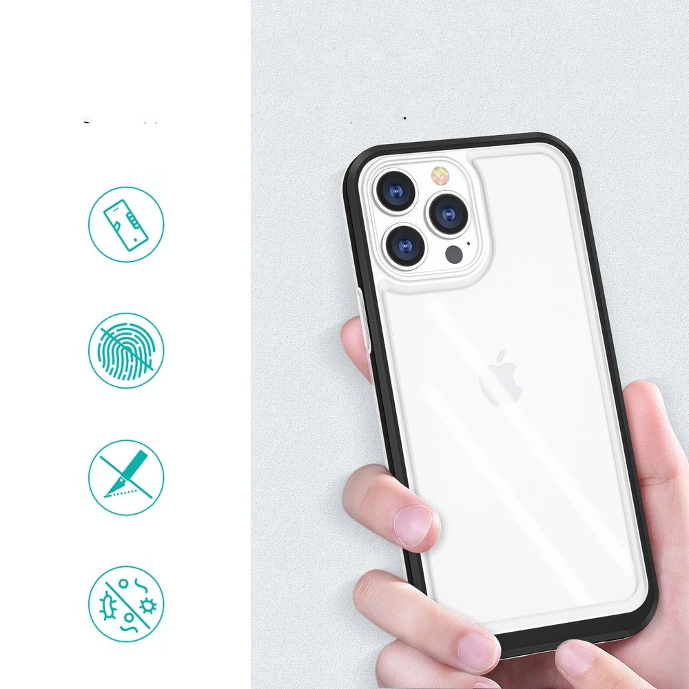 Hurtel Clear dėklas skirtas iPhone 13 Pro, juodas