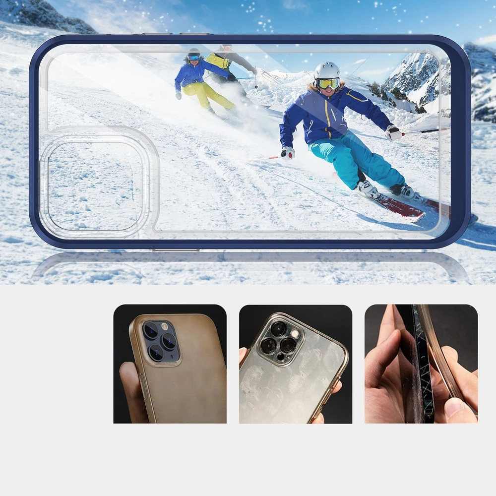 Hybrid Armour Hurtel Clear dėklas skirtas iPhone 13 Pro Max, mėlynas