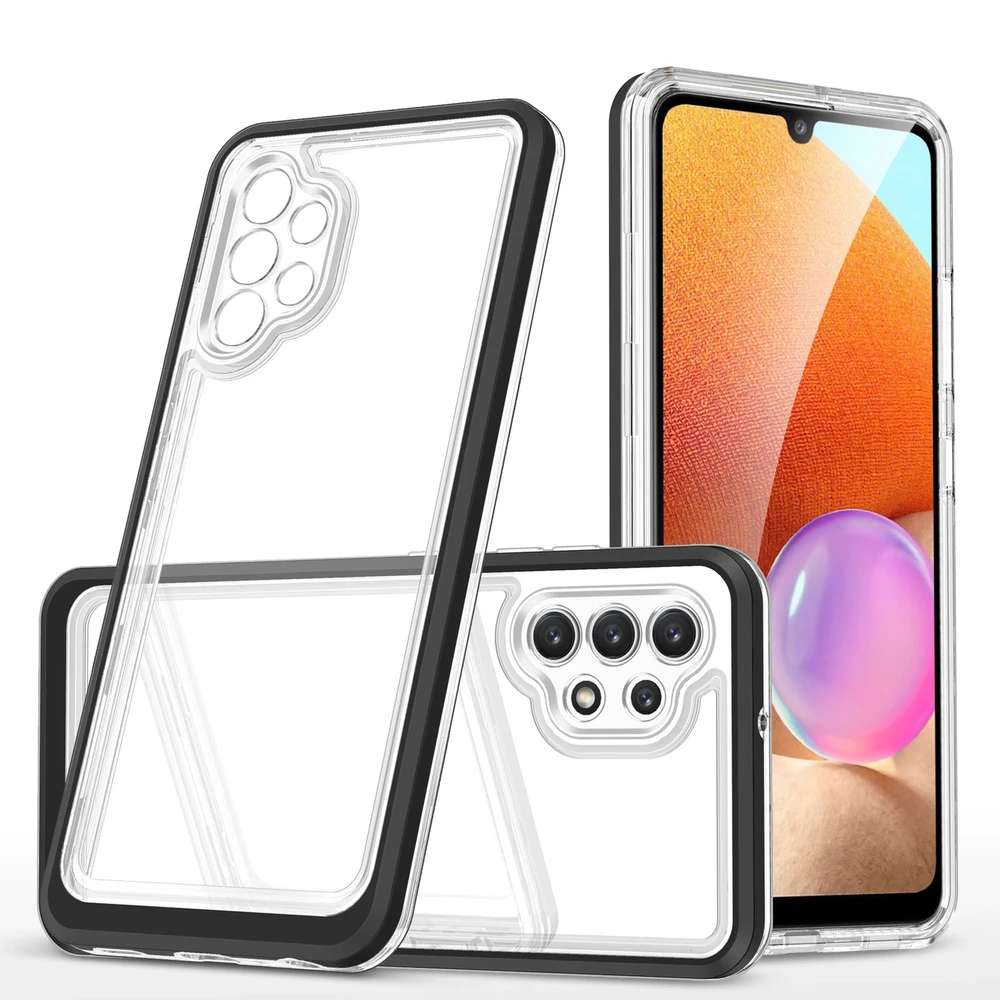 Hybrid Armour Hurtel Clear dėklas skirtas Samsung Galaxy A32 5G, juodas