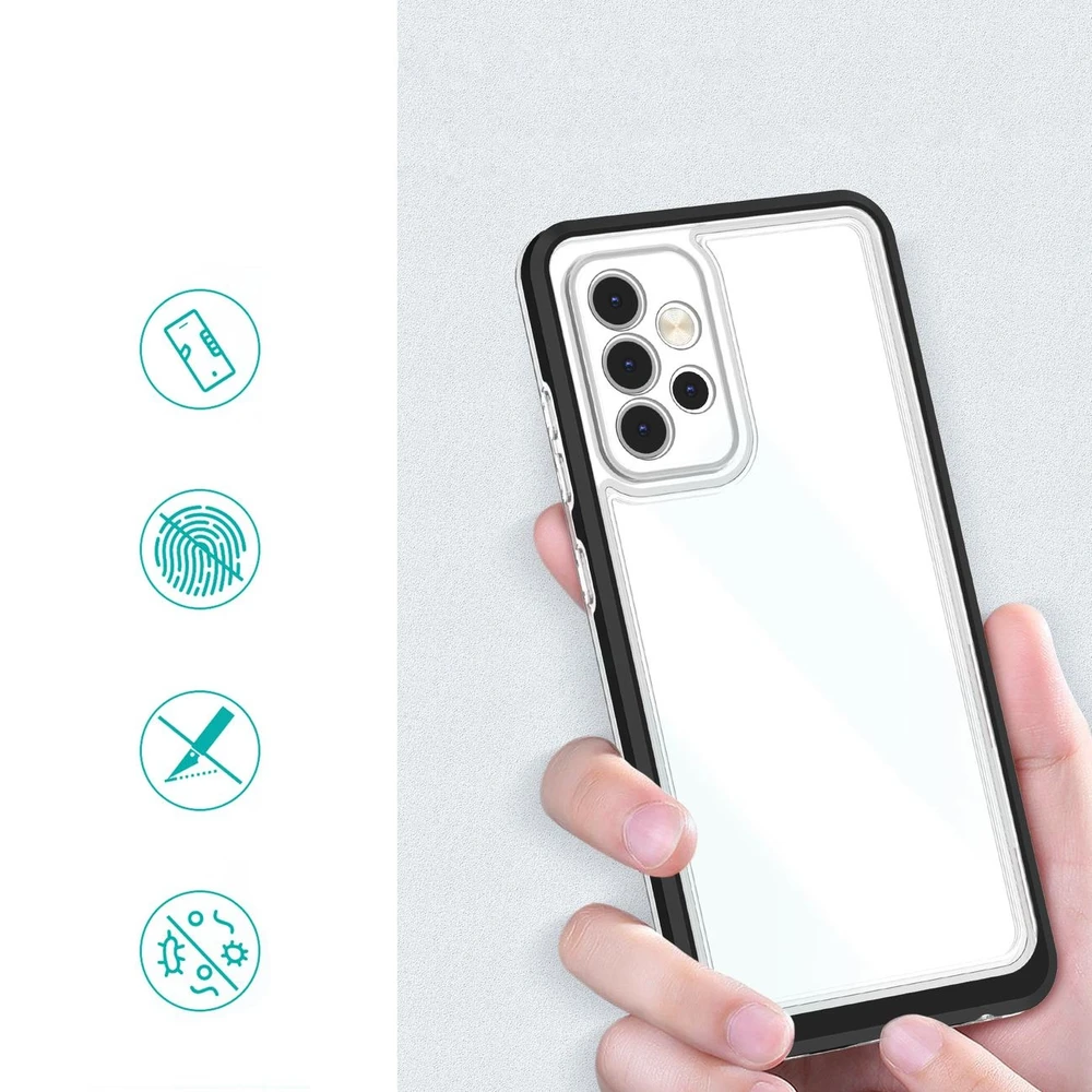 Hurtel Clear dėklas skirtas Samsung Galaxy A73, juodas