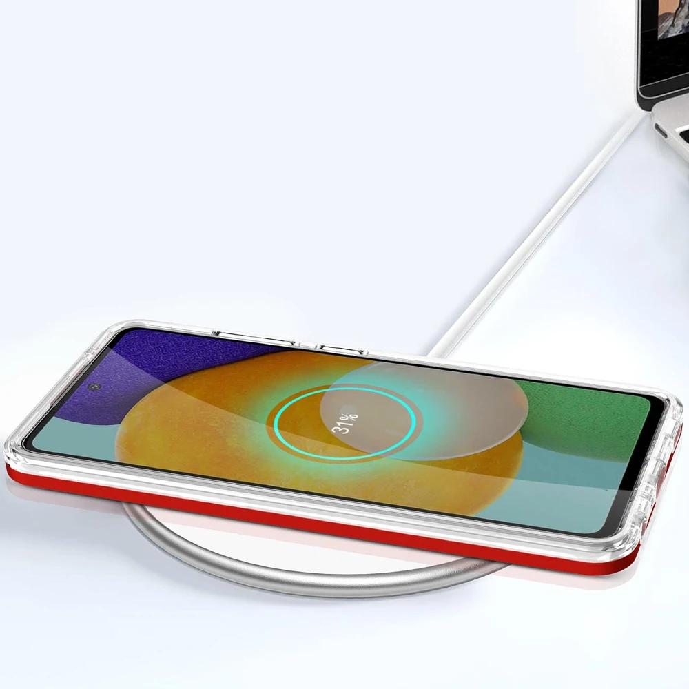 Hurtel Clear dėklas skirtas Samsung Galaxy A13 5G, raudonas