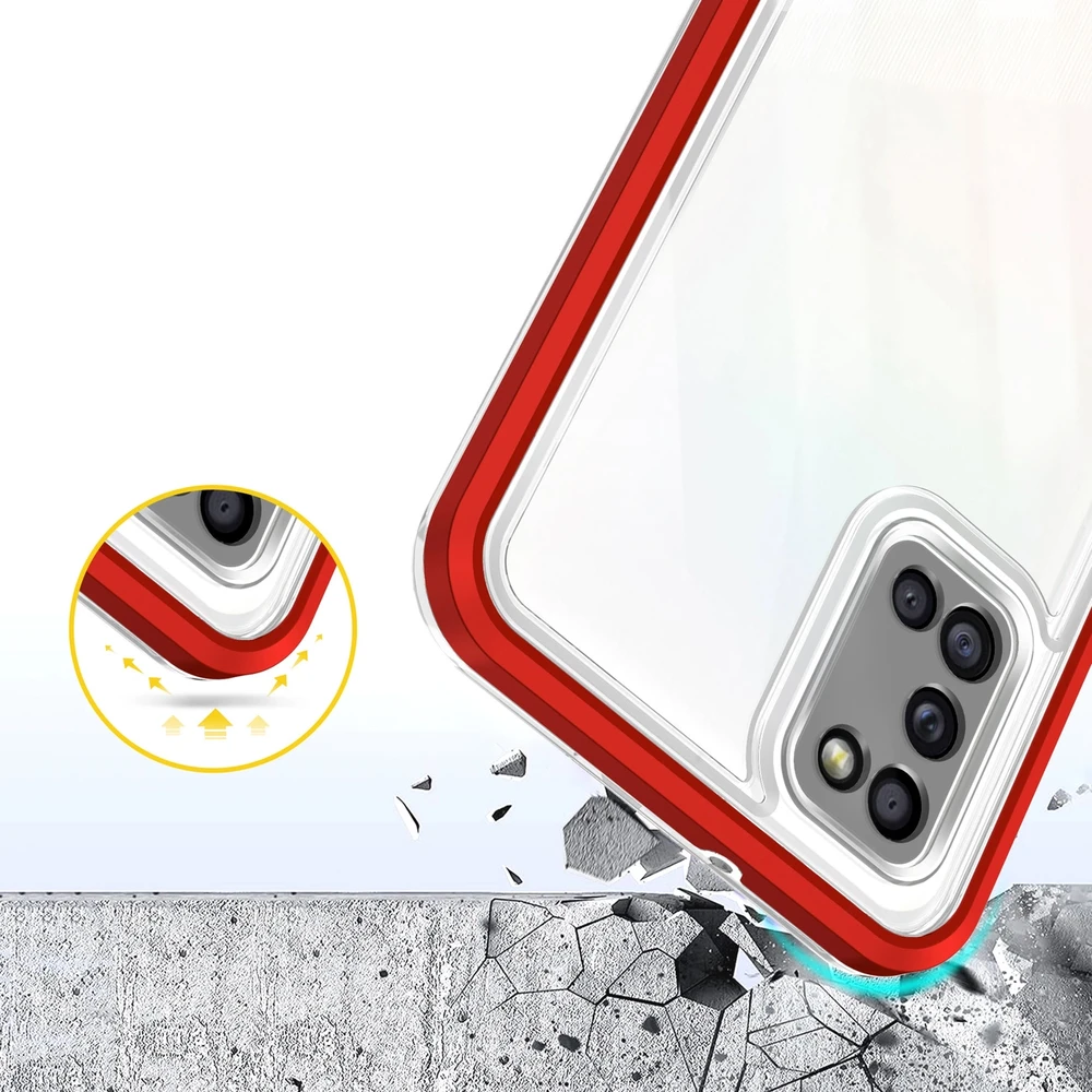 Hurtel Clear dėklas skirtas Samsung Galaxy A03s (166), raudonas