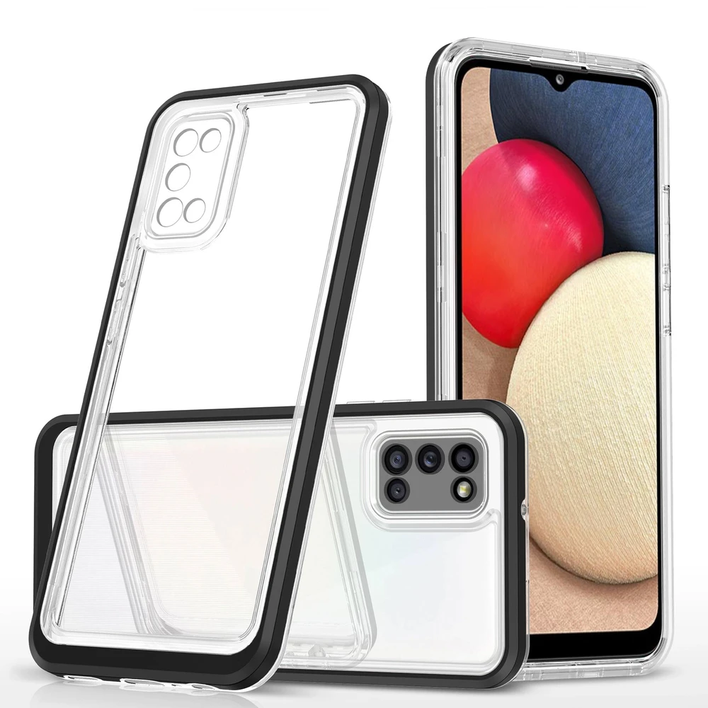 Hurtel Clear dėklas skirtas Samsung Galaxy A03s (166), juodas