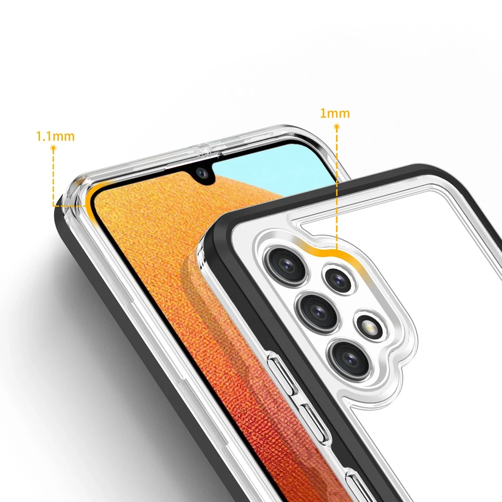 Hurtel Clear dėklas skirtas Samsung Galaxy A72 4G, juodas