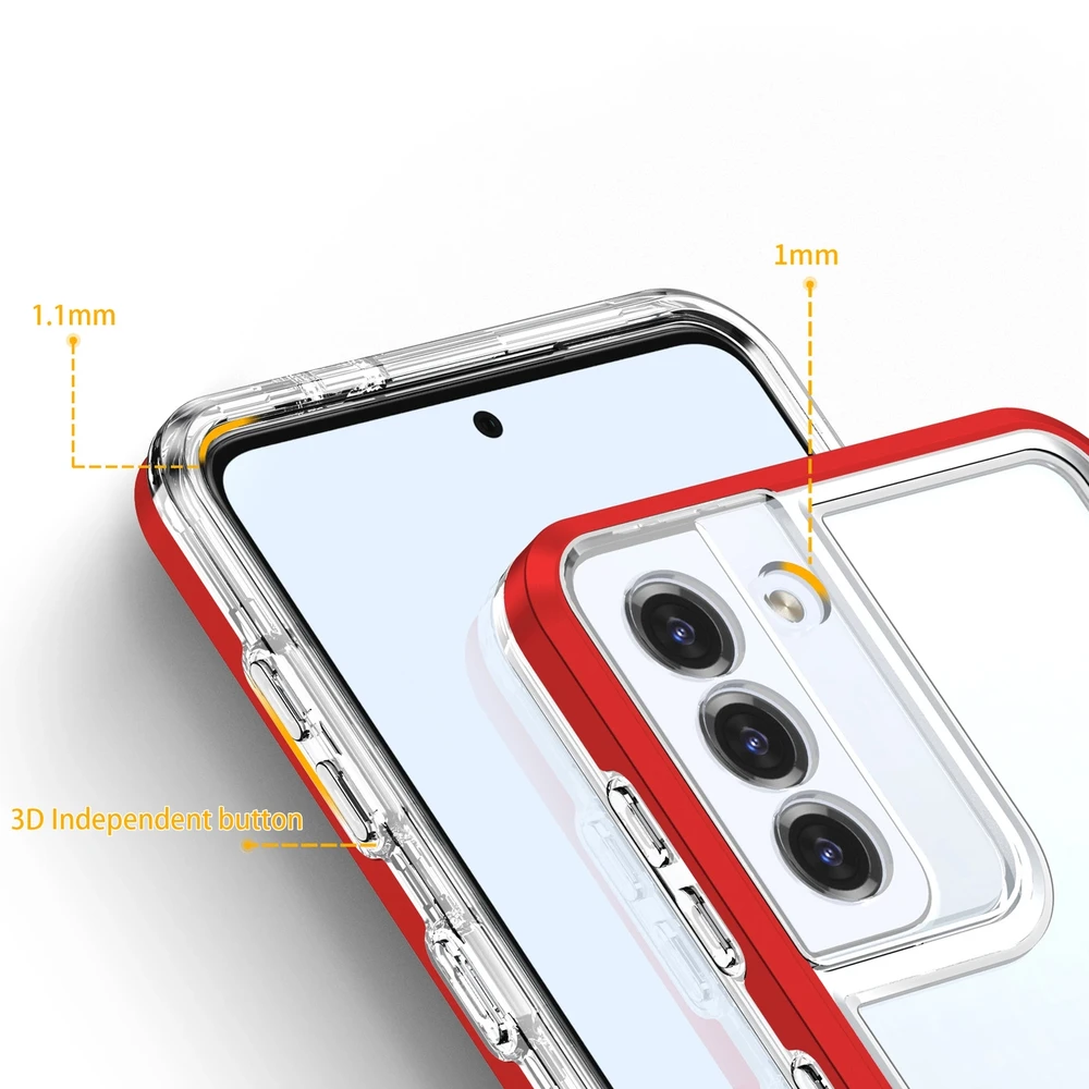 Hurtel Clear dėklas skirtas Samsung Galaxy S21 + 5G (S21 Plus 5G), raudonas