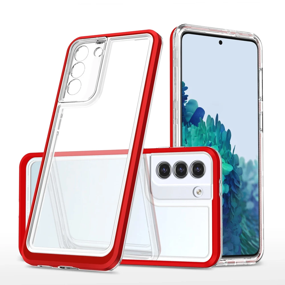 Hurtel Clear dėklas skirtas Samsung Galaxy S21 + 5G (S21 Plus 5G), raudonas