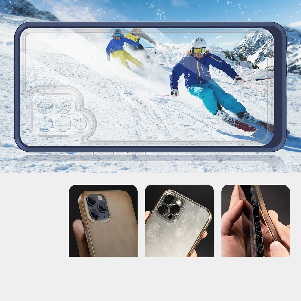 Hurtel Clear dėklas skirtas Samsung Galaxy A42 5G, mėlynas