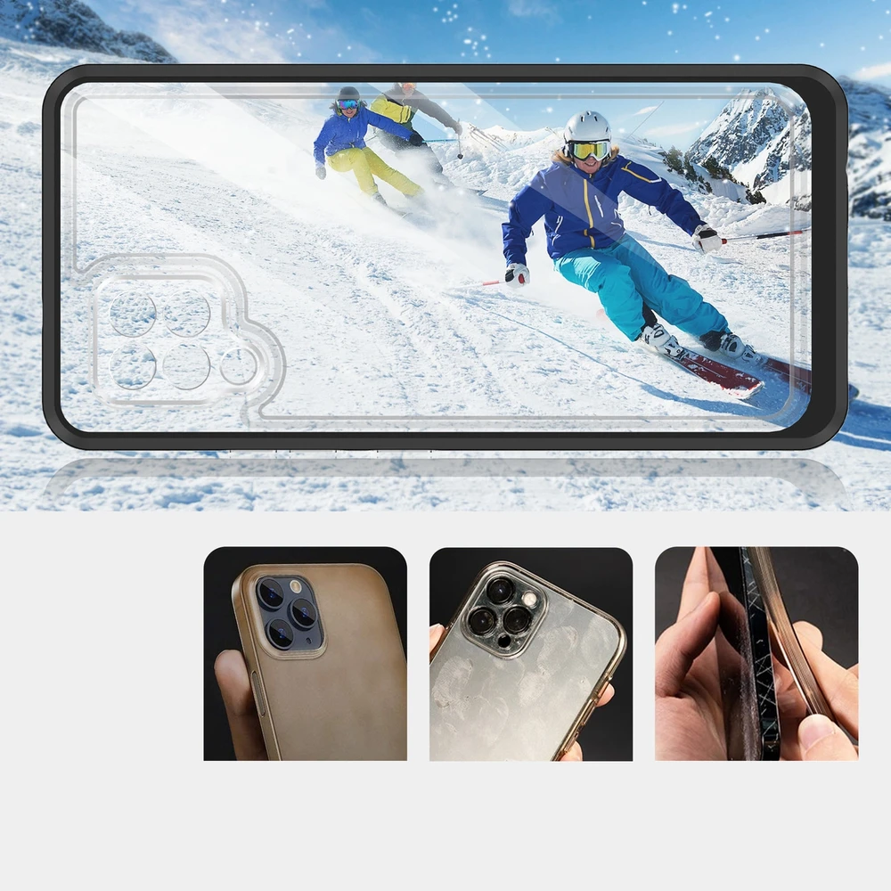 Hurtel Clear dėklas skirtas Samsung Galaxy A42 5G, juodas
