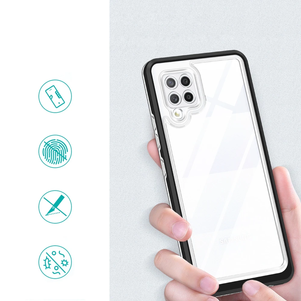 Hurtel Clear dėklas skirtas Samsung Galaxy A42 5G, juodas