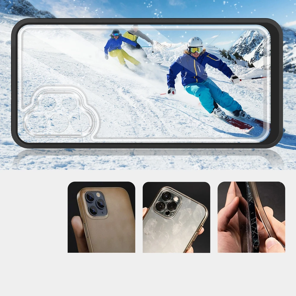 Hybrid Armour Hurtel Clear dėklas skirtas Samsung Galaxy A32 5G, juodas
