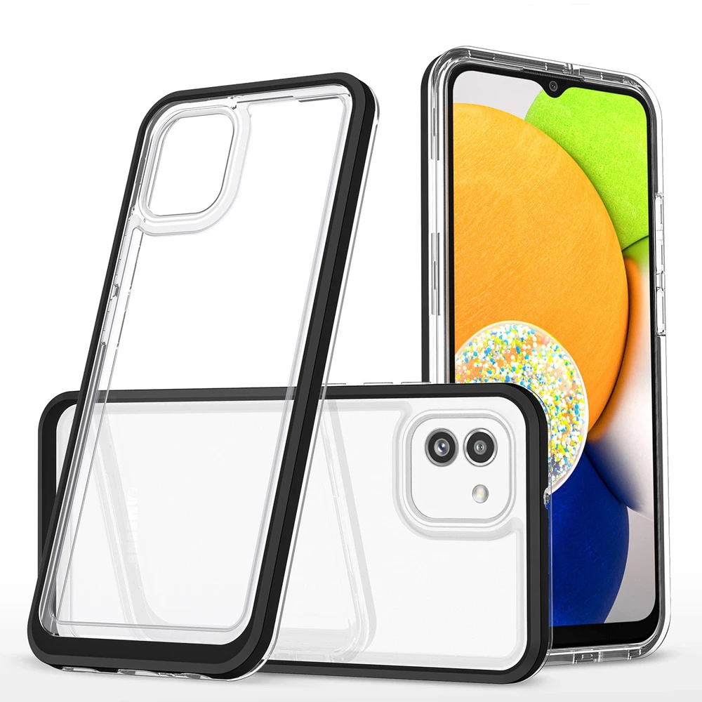 Hurtel Clear dėklas skirtas Samsung Galaxy A03, juodas
