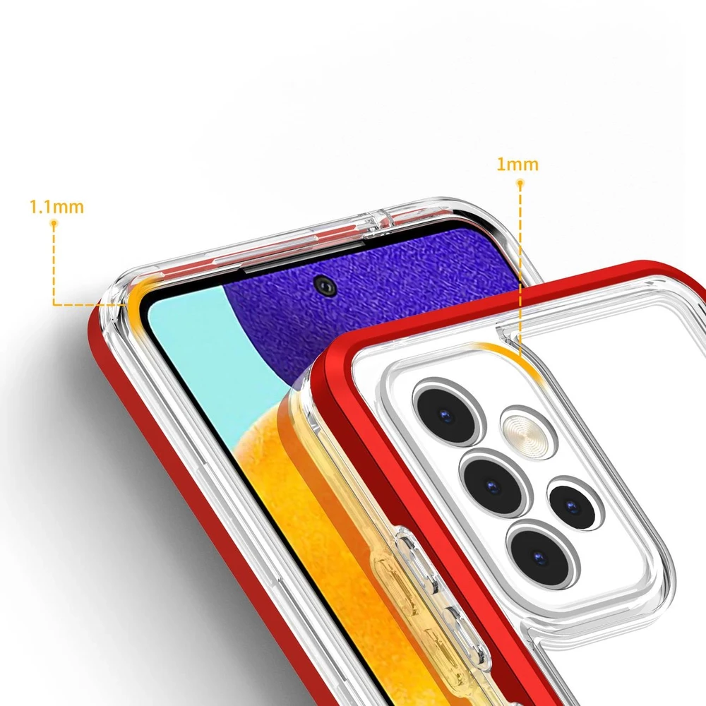 Hurtel Clear dėklas skirtas Samsung Galaxy A13 5G, raudonas