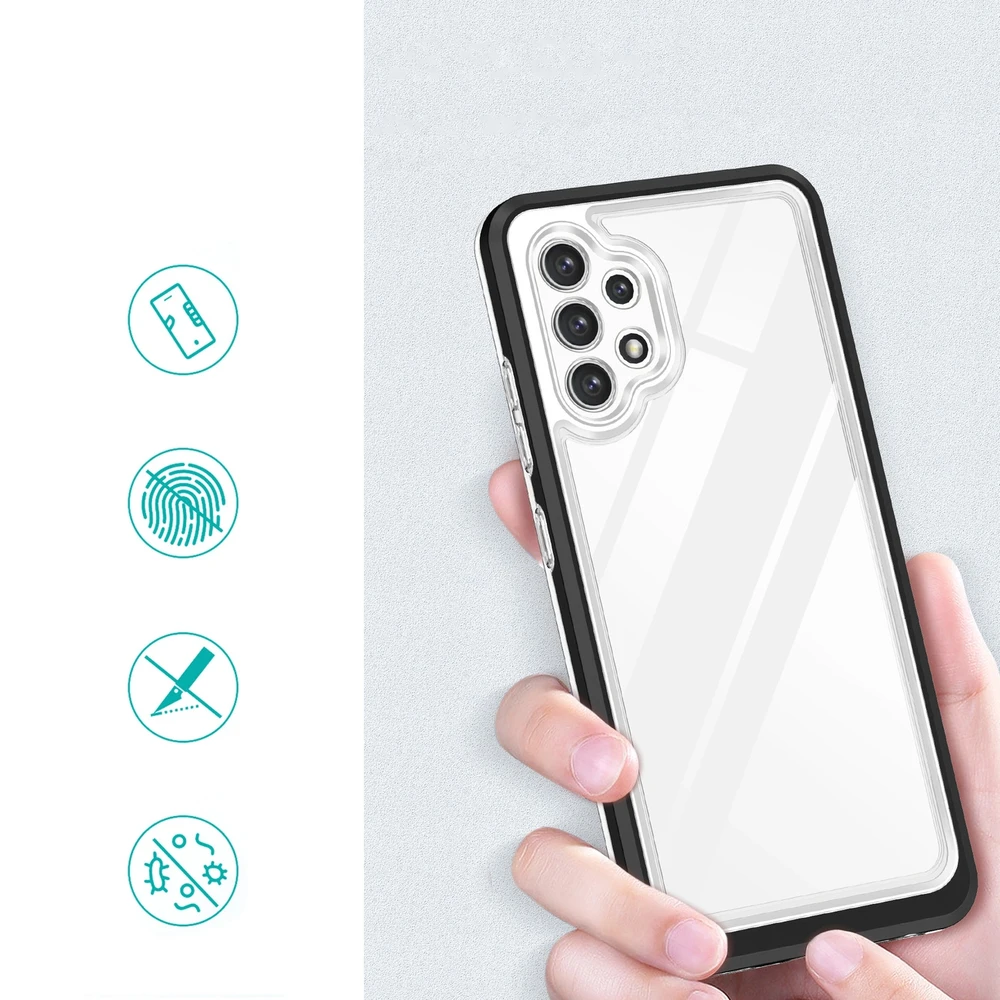Hybrid Armour Hurtel Clear dėklas skirtas Samsung Galaxy A32 5G, juodas