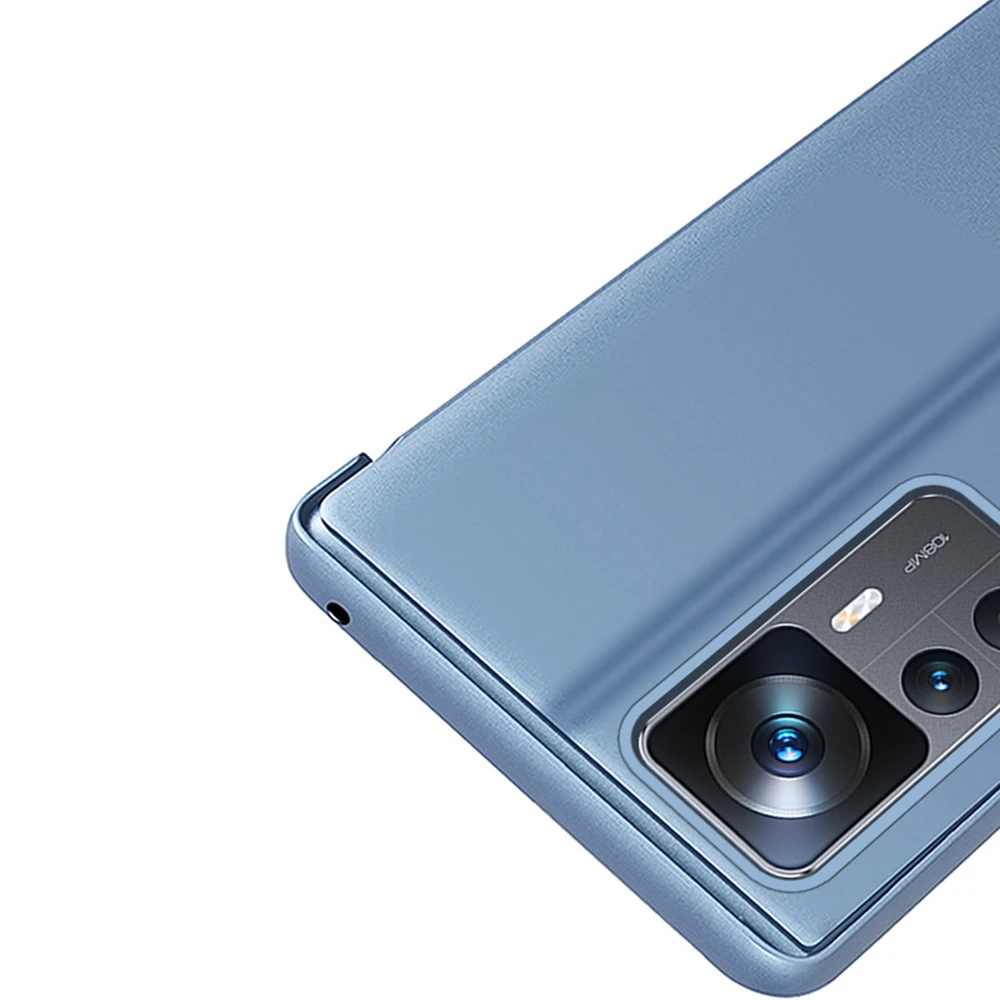 Hurtel Clear View Xiaomi 12T Pro / Xiaomi 12T atverčiamas dėklas telefonui juodos spalvos