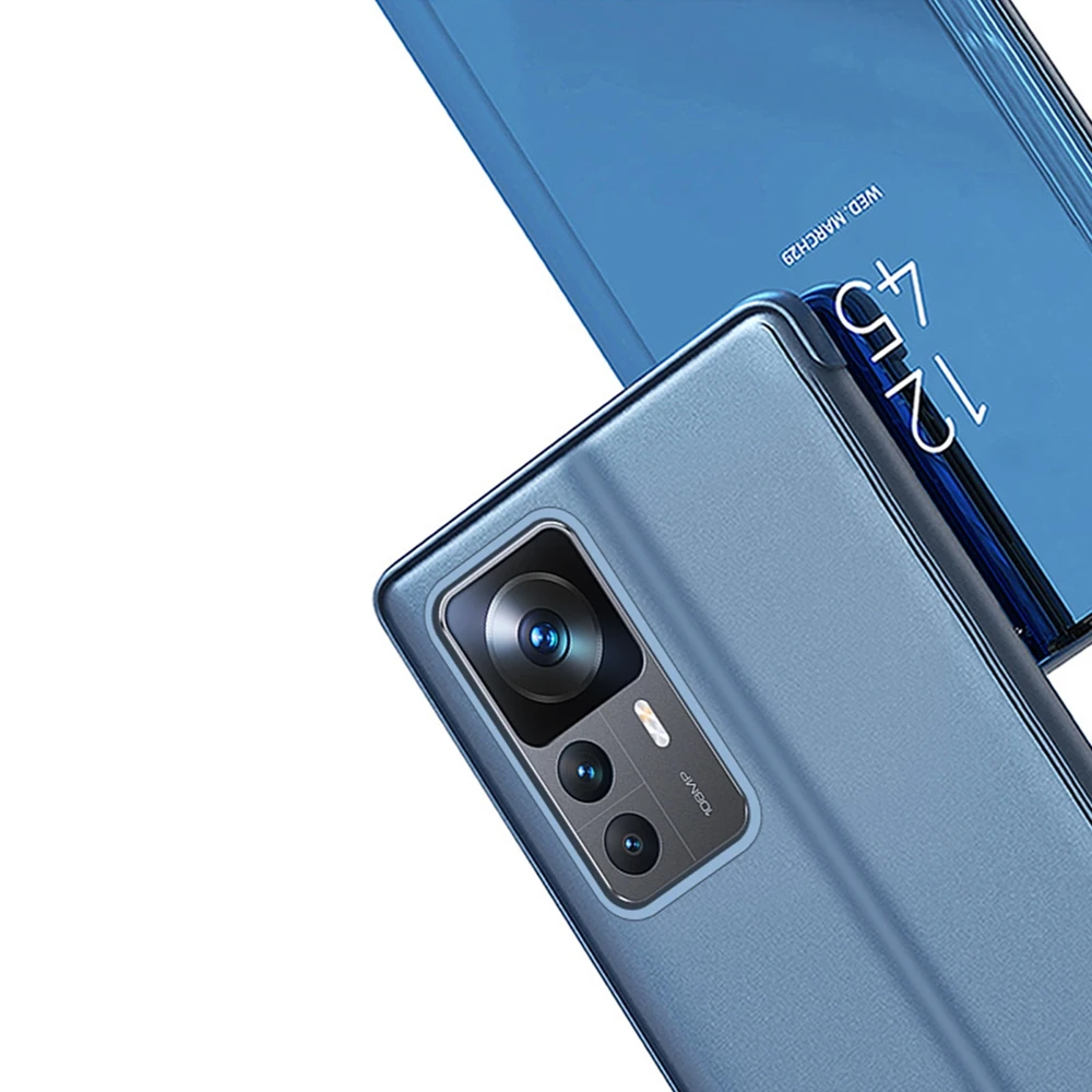 Hurtel Clear View Xiaomi 12T Pro / Xiaomi 12T atverčiamas dėklas telefonui juodos spalvos