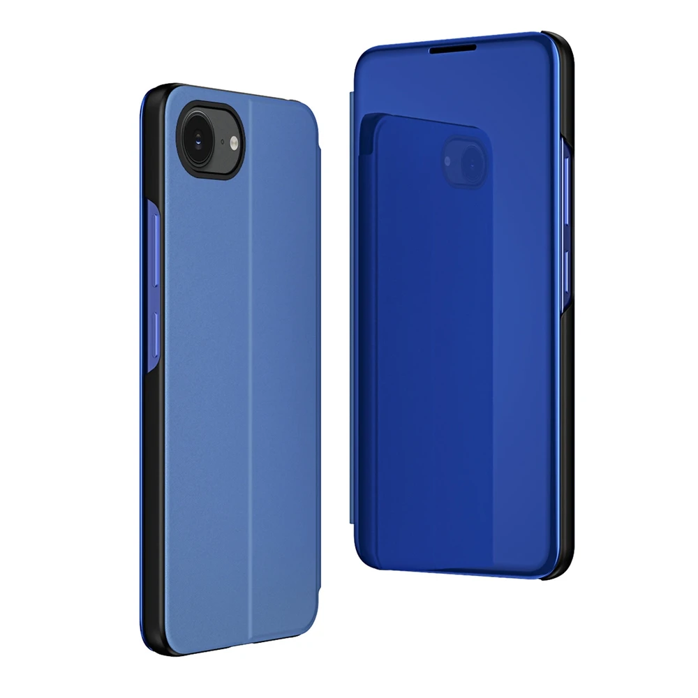 Hurtel skaidrus View dėklas skirtas Apple iPhone 16e Flip dėklas – mėlynos spalvos