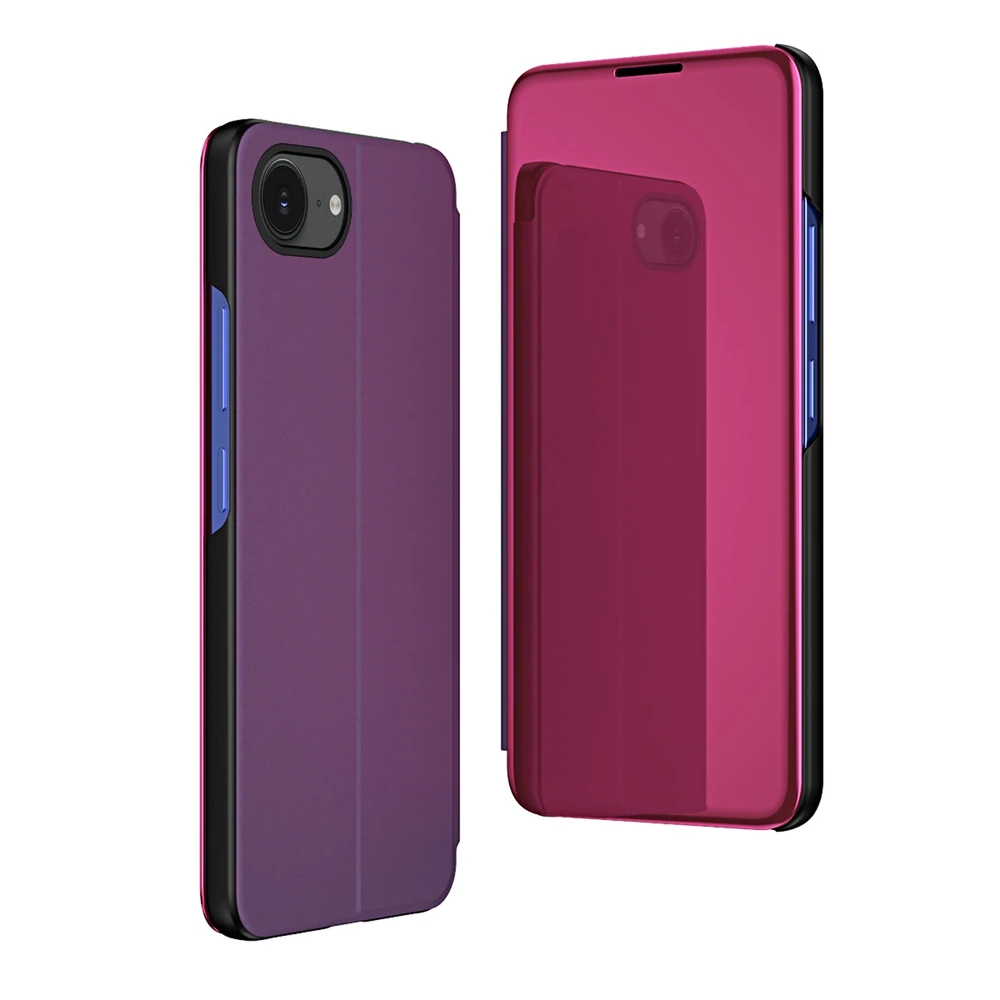 Hurtel skaidrus View dėklas skirtas Apple iPhone 16e Flip dėklas – rožinės spalvos