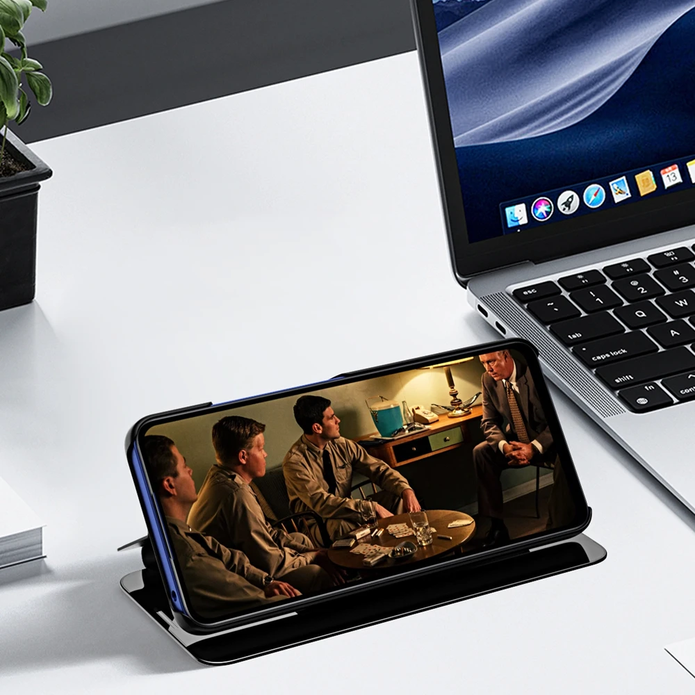 Hurtel skaidrus View dėklas skirtas Apple iPhone 16e Flip dėklas – mėlynos spalvos