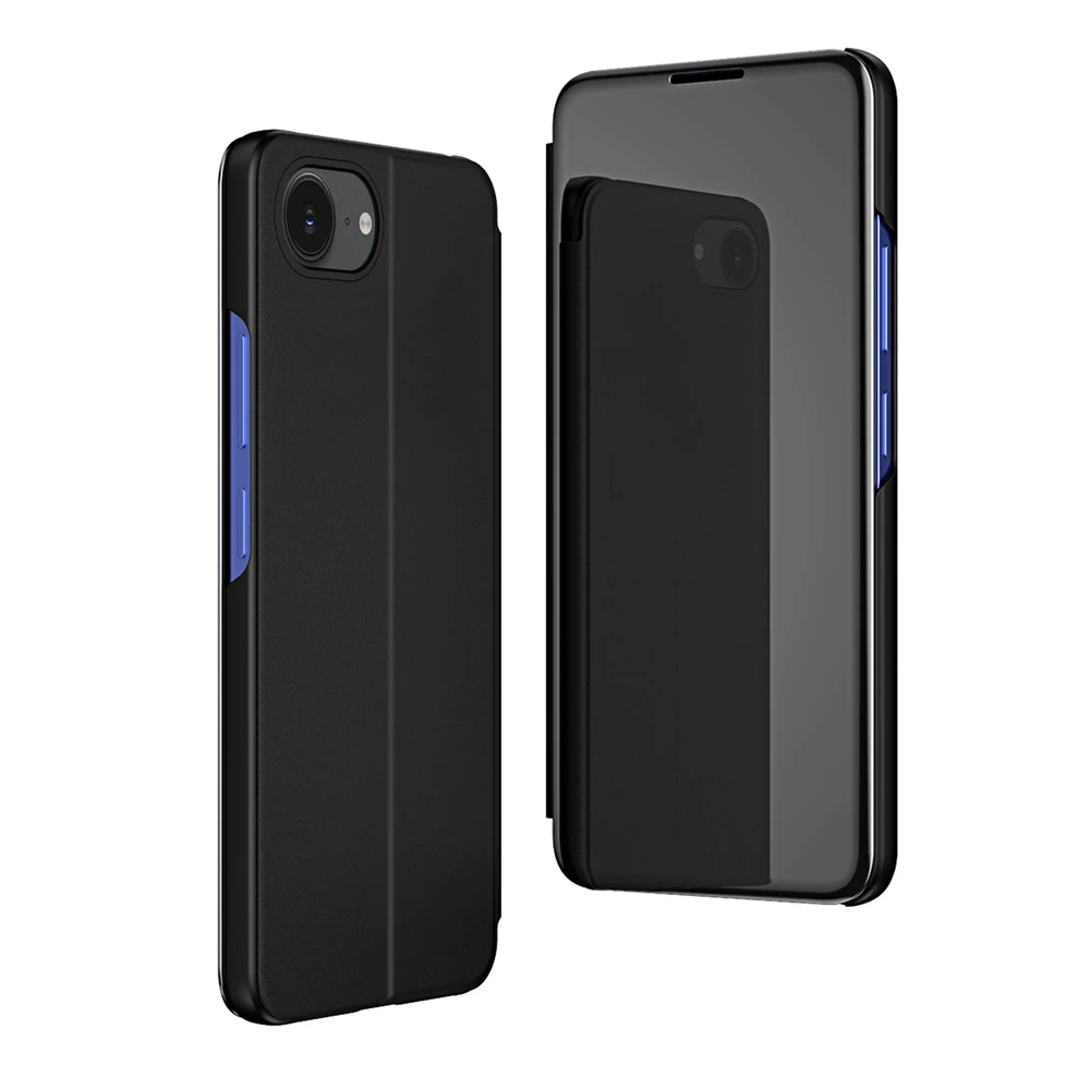 Hurtel skaidrus View dėklas skirtas Apple iPhone 16e Flip dėklas – juodos spalvos