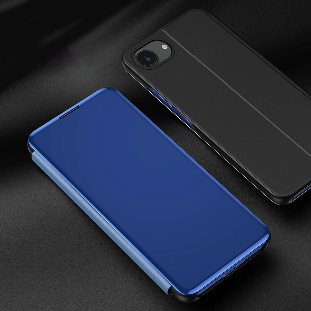 Hurtel skaidrus View dėklas skirtas Apple iPhone 16e Flip dėklas – mėlynos spalvos