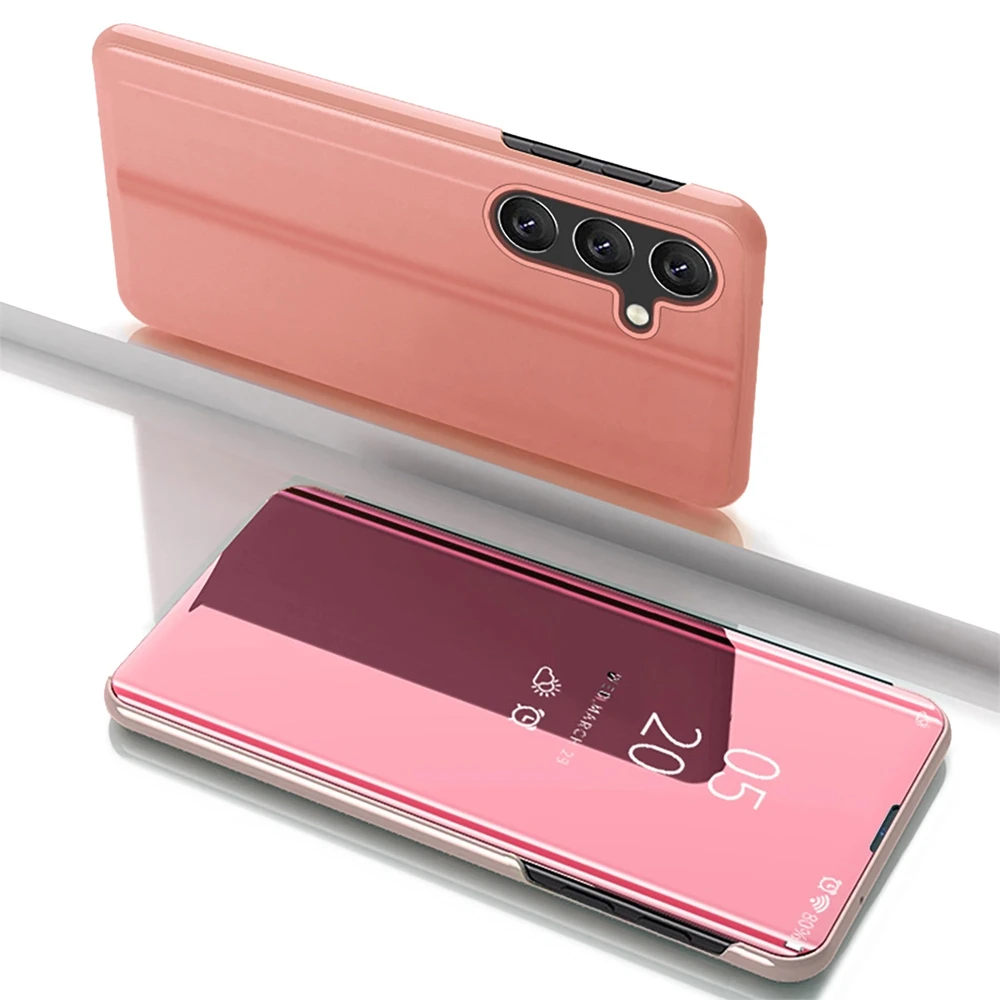 Hurtel Clear View Samsung Galaxy S25 Plus dėklas telefonui rožinės spalvos