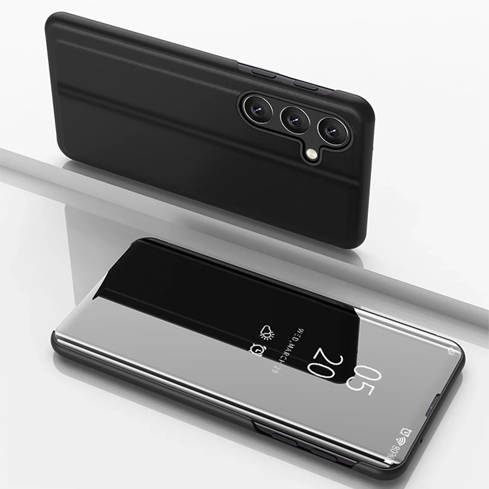 Hurtel Clear View Samsung Galaxy S24 FE dėklas telefonui juodos spalvos