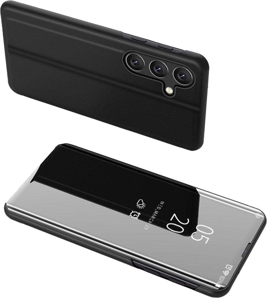 Hurtel Clear View Samsung Galaxy A24 4G atverčiamas dėklas telefonui juodos spalvos