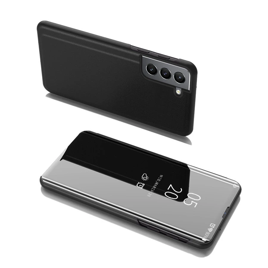 Hurtel Clear View dėklas skirtas Samsung Galaxy S22 + (S22 Plus), juodas