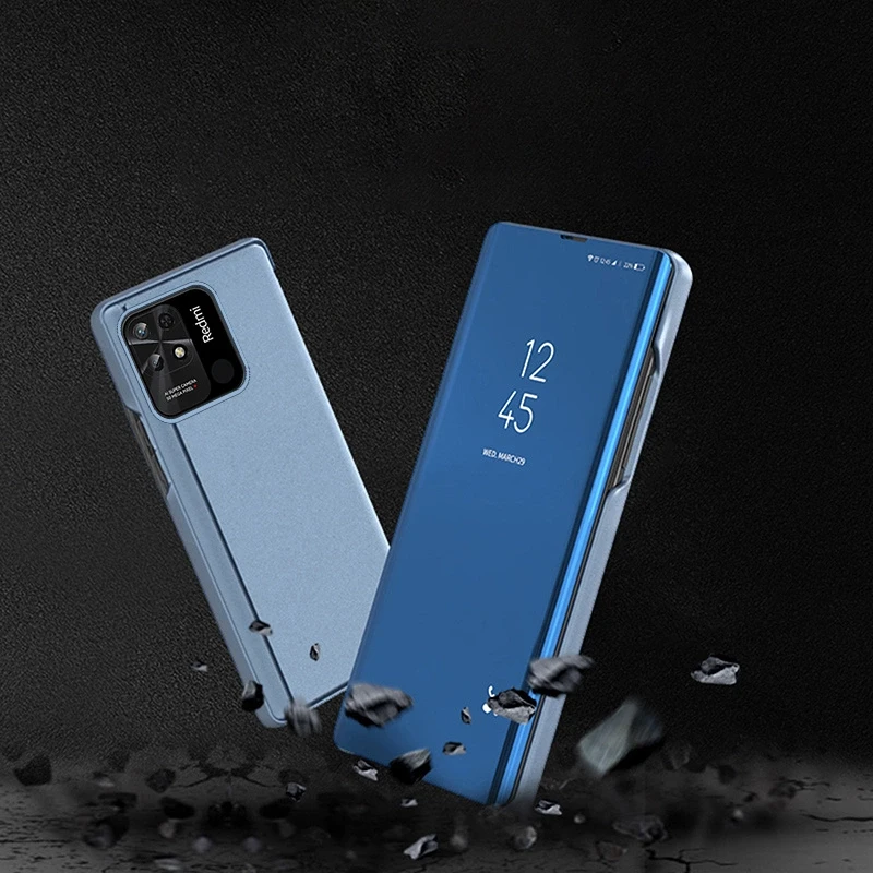 Hurtel Clear View dėklas skirtas Xiaomi Redmi 10C, juodas