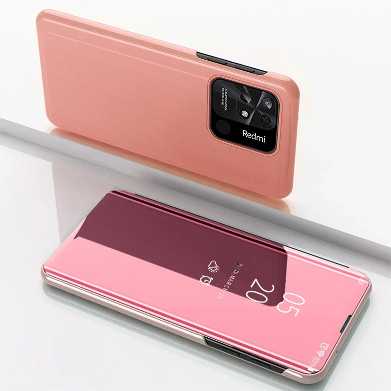 Hurtel Clear View dėklas skirtas Xiaomi Redmi 10C, rožinis