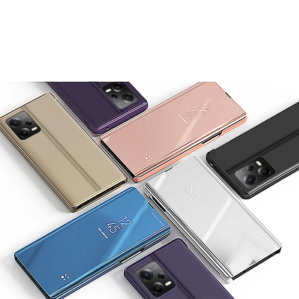 Hurtel Clear View Xiaomi Redmi Note 12 5G / Poco X5 5G atverčiamas dėklas telefonui juodos spalvos