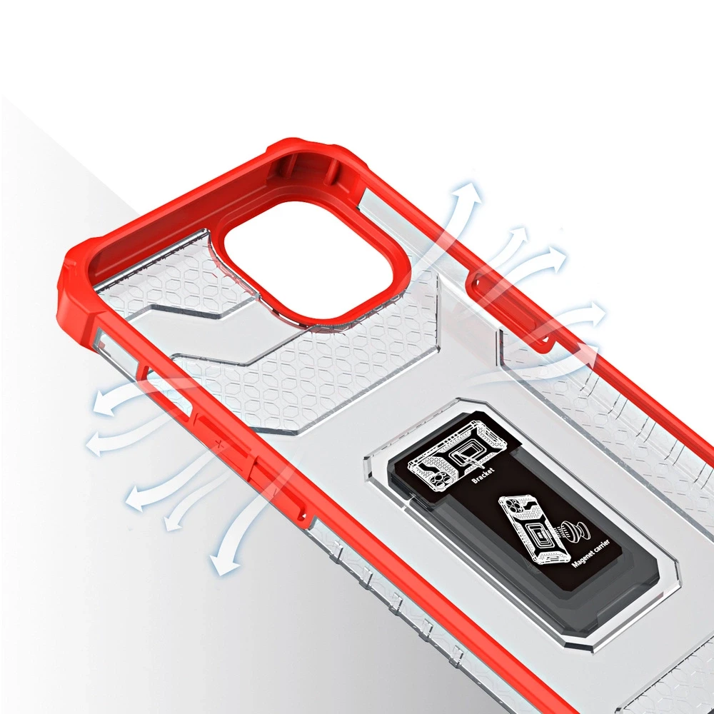 Hurtel Crystal Ring dėklas skirtas iPhone 13 mini, raudonas