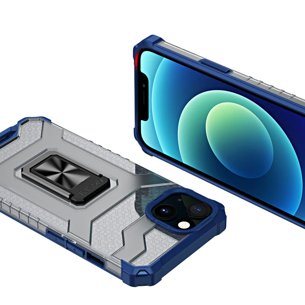 Hurtel Crystal Ring dėklas skirtas iPhone 12 mini, mėlynas