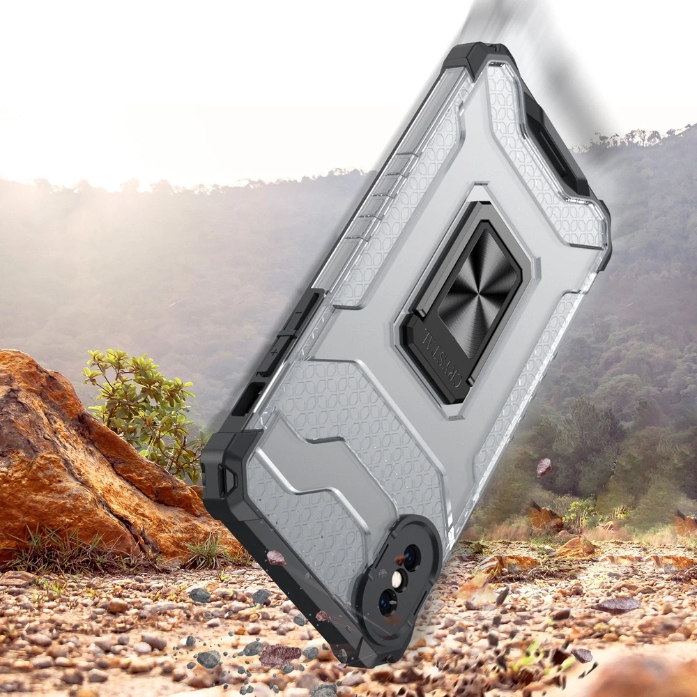 Hurtel Crystal Ring dėklas skirtas iPhone XS Max, raudonas