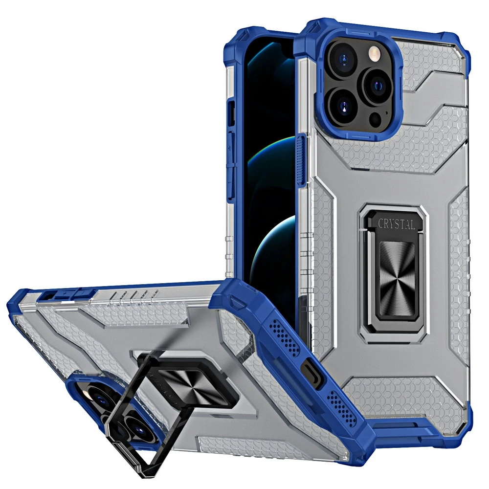 Hurtel Crystal Ring dėklas skirtas iPhone 12 Pro Max, mėlynas