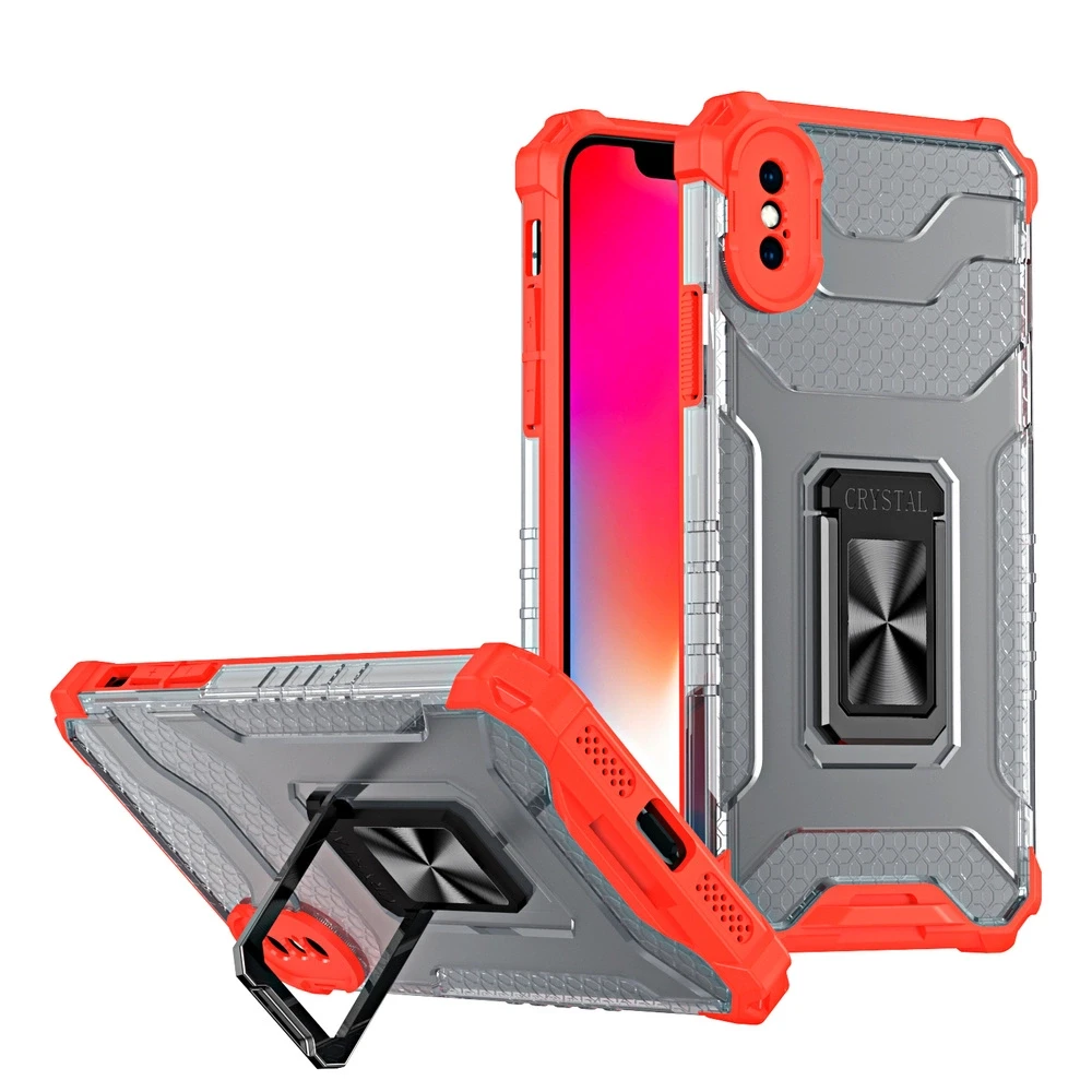 Hurtel Crystal Ring dėklas skirtas iPhone XS Max, raudonas