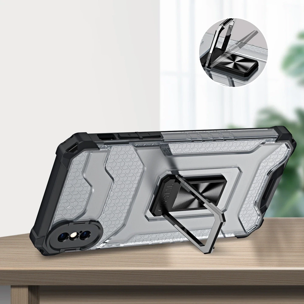 Hurtel Crystal Ring dėklas skirtas iPhone XS Max, raudonas