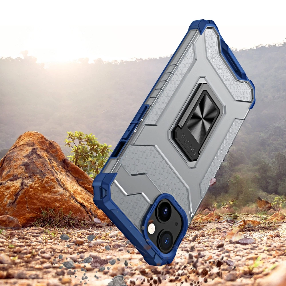 Hurtel Crystal Ring dėklas skirtas iPhone 12 mini, mėlynas