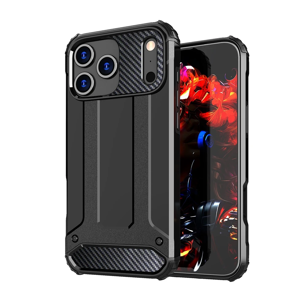 Hurtel Dėklas Hybrid Armor skirtas Apple iPhone 17 Pro šarvuotas – juodos spalvos
