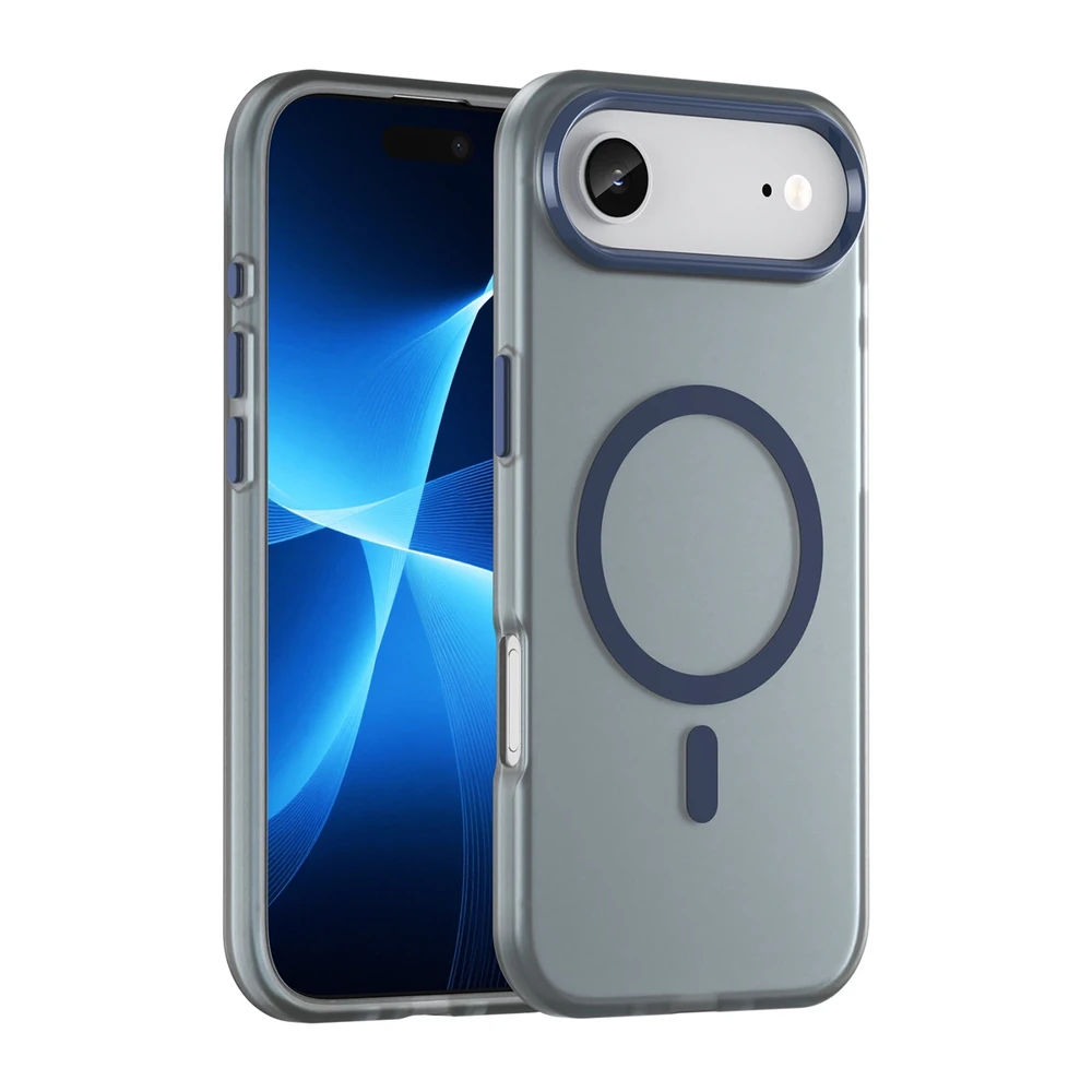 Hurtel Dėklas Magnetic Abrasive skirtas Apple iPhone 17 Air suderinamas su MagSafe – mėlynos spalvos
