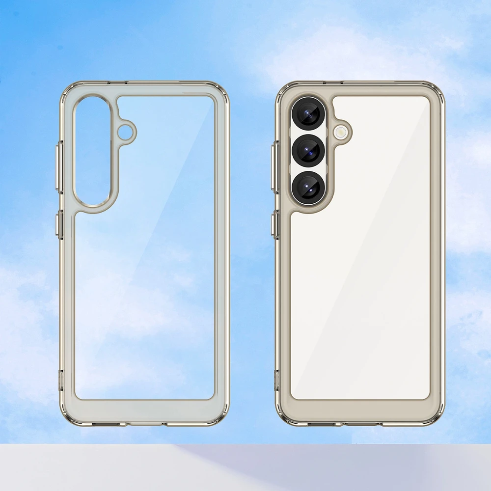 Hurtel Outer Space dėklas skirtas Samsung Galaxy S25 Edge Flexible Frame dėklas – Translucent, juodos spalvos