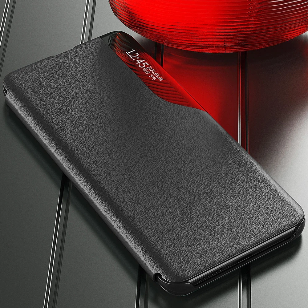 Hurtel Eco Leather View dėklas skirtas Samsung Galaxy S23 +, raudonas
