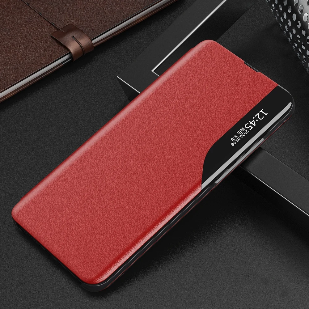 Hurtel Eco Leather View Case Samsung Galaxy S25 dėklas telefonui raudonos spalvos